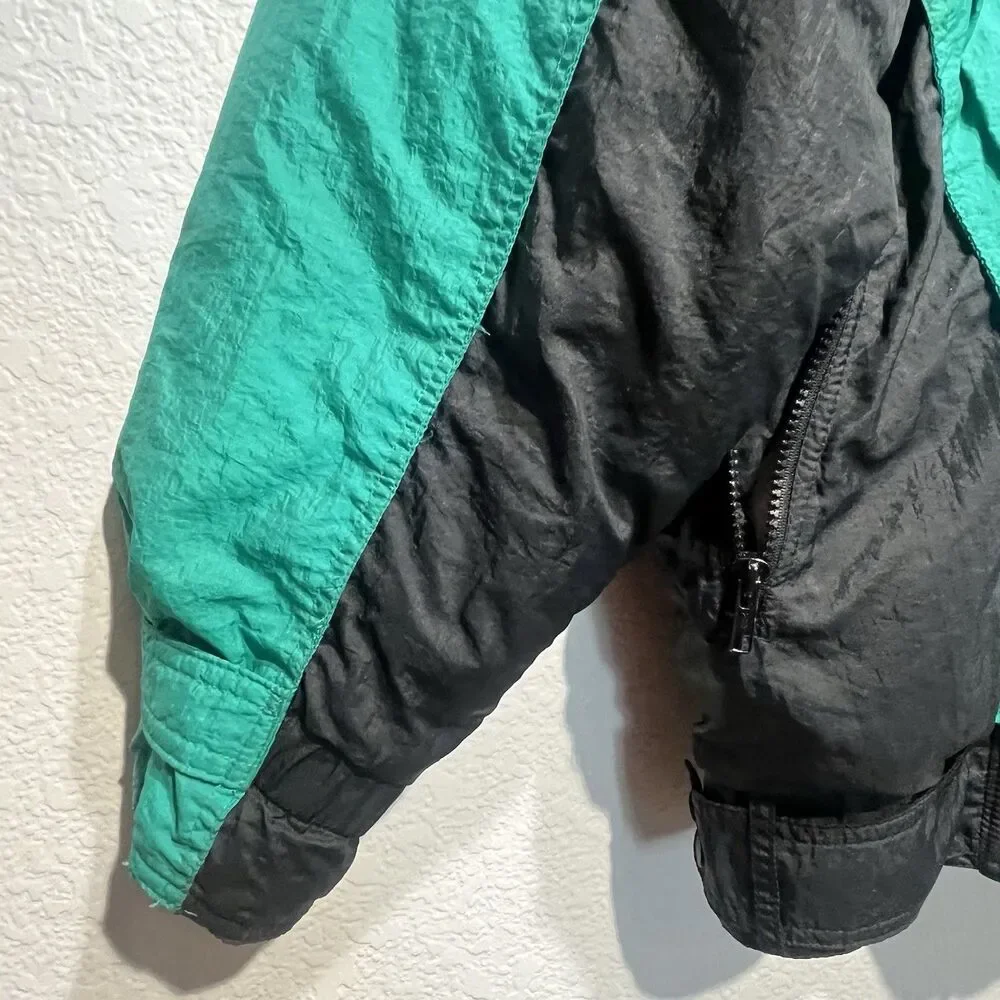 Vintage 80s 90s Tyrolia By HEAD‎ Ski Jacket Women’s Large Teal Black Retro  Coat - Picture 12 of 16